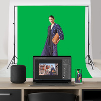 Kit d'éclairage photo professionnel en alliage d'aluminium avec boîte à lumière LED de qualité supérieure, support de toile de fond 2 x 3 m pour diffusion en direct et éclairage d'appoint