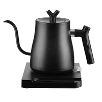 Bouilloire électrique intelligente en acier inoxydable de 1 litre avec bec flexible col de cygne et poignée longue, design moderne et minimaliste pour la préparation de boissons