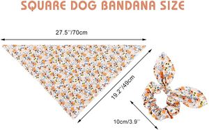 E-Clover-Ensemble de bandanas et chouchous assortis pour chien d'hiver-Écharpe à fleurs mignonnes-Bavoirs pour chiens moyens/grands - Product Image 4
