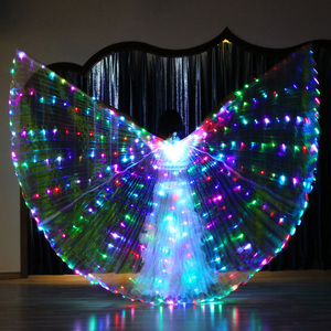 Willyoung - Alas de Danza del Vientre con Luces LED para Mujer, 300 Luces LED, Danza Oriental, Egipto, <span class=keywords><strong>India</strong></span>, Práctica de Actuación, Telescópicas - Product Image 1