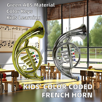 Eco-friendly ABS French Horn 4 Color-Coded Keys Musical Wind Instrument Kids Musical Instruments Accessories