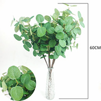 YL Feuillage Artificiel Feuilles d'Eucalyptus Décoration de Noël pour la Maison Feuilles de Monnaie Simulées en Soie en Forme de Cœur à Longue Tige