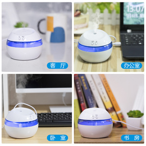 เครื่องทำความชื้นอัลตราโซนิก 300 มล. รุ่นตั้งโต๊ะแบบใช้พลังงานจากยูเอสบีสำหรับใช้ในห้องนอนที่บ้าน ทำงานเงียบพร้อมระบบควบคุมความชื้นแบบแมนนวล - Product Image 4