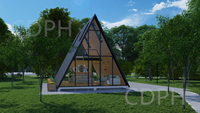 Villa à cadre Maison Conteneur Petites Maisons Triangulaires Modulaire Casas Prefabricadas Triangle Toit Préfabriqué Acier Villa Moderne de Luxe