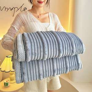 Manta nórdica de poliéster 100%, <span class=keywords><strong>cama</strong></span> de lana tejida de lujo ligera y gruesa doble para sofá de oficina, siesta transfronteriza al por mayor - Product Image 4