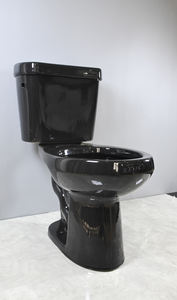 Traditional Design <strong>Black</strong> Ceramic WC S-Trap <strong>Toilet</strong> Set Dual-Flush Elongated Bowl Two-Piece for Hotel Bathroom Use - Product Image 2