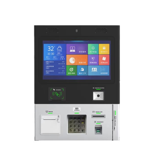 Wall-Mounted Hotel Kiosk Touch Screen Self Check-in Key Dispenser and Ticket Printer