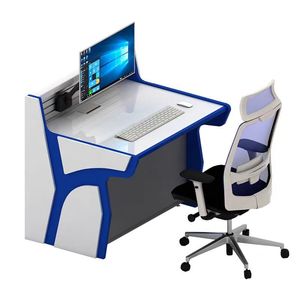 <span class=keywords><strong>Console</strong></span> de contrôle moderne et durable pour mobilier de <span class=keywords><strong>bureau</strong></span>, laquée blanche, pour salle de surveillance multi-écrans incurvée, poste de commande central - Product Image 5