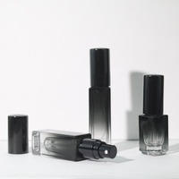 Mini flacon de parfum carré 3ml-15ml Carafe en verre dégradé noir mat avec vaporisateur de parfum
