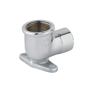 Gomito con flangia in ottone cromato da 1/2 per sifoni idraulici - Product Image 1