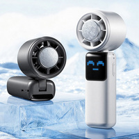 Ventilateur de refroidissement portable mini AFY avec compresse de glace, moteur sans balais, affichage numérique et expression IA, vente en gros usine