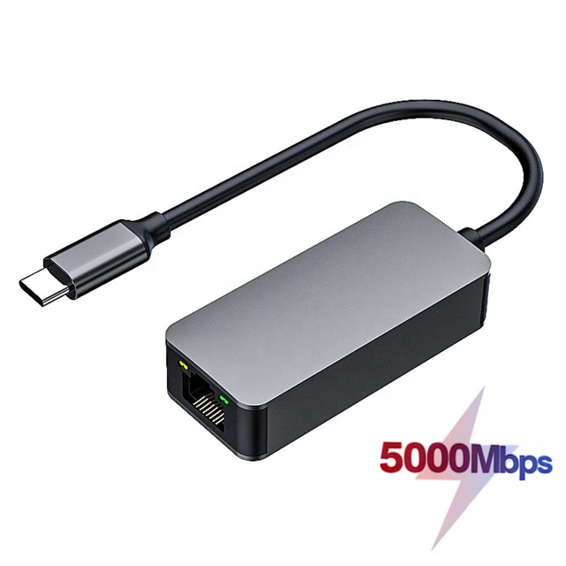 Type-C to 5G Ethernet RJ45 Port Wired Network Adapter Converter 5000Mbps RTL8157B Chipset USB to Lan Network Card for PC