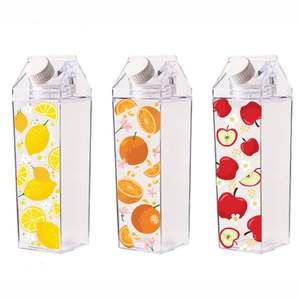 Leakproof 17Oz 500Ml 34Oz 1000Ml Double Wall Clear <b>Acrylic</b> Clear Water Bottle Milk Bottle Tumbler Milk Carton Drink Bottle - Product Image 2