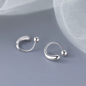 Joyería Fina, Pendientes de Plata de Ley 925 en Forma de U, Pendientes de Aro Minimalistas con Forma de Lágrima para Mujer, Regalos - Product Image 1
