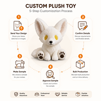 Peluche personnalisée renard blanc aux yeux jaunes, super douce, anti-stress, vente directe usine, fabricant OEM ODM, polyester coton PP