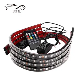 Đèn Led Phát Sáng Dưới Ánh Sáng Linh Hoạt Với Điều Khiển Từ Xa Rgb Màu 2X90cm Và 2X120cm Cho Đèn Trang Trí Không Khí Xe Hơi