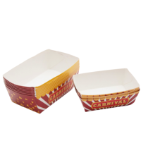 Caja de papel Kraft desechable, embalaje en forma de barco para pinchos fritos, aperitivos de pollo, descuento gratuito para patatas fritas de pollo