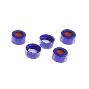 Laboratuvar mavi 9-425 açık üst nervürlü vidalı kapak <span class=keywords><strong>Septa</strong></span> için 9mm ND HPLC flakon - Product Image 4