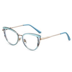 Monture de lunettes œil-de-chat 87316 en TR90 et métal, protection anti-lumière bleue et anti-radiation, monture optique pour femme - Product Image 5