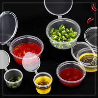 Vente en gros de tasses à sauce jetables de haute qualité avec couvercles Tasse à sauce à emporter en plastique durable