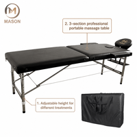 Table de massage et de spa portable noire moderne professionnelle, pliable, réglable en hauteur, pour usage en chambre, livraison directe d'usine