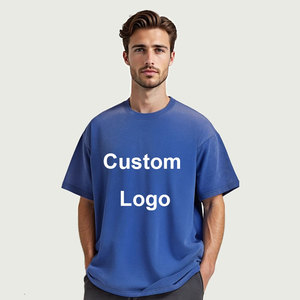 Custom Logo 230g Heavyweight Vintage S-5XL <b>Washed</b> Distressed Off Shoulder Oversized Unisex Tee - Product Image 1