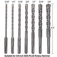 Jeu de forets à percussion SDS Plus Max SUBORUI YG8C 160 mm à pointe en carbure de tungstène pour béton, maçonnerie et trous dans les murs