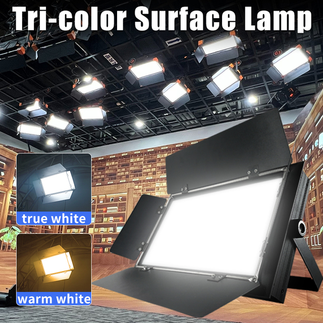 200W Trichromatic LED Panel Lights Video Conference Studio Light DMX512 Video Shooting Stage Light Studio Soft Panel Light 6500K