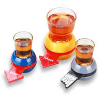 Kit de jeu de société rotatif pour bière et vin avec flèche, pointeur, spinner, jeu de fête, jeu de boisson par rotation avec verres, cadeaux de table et divertissement