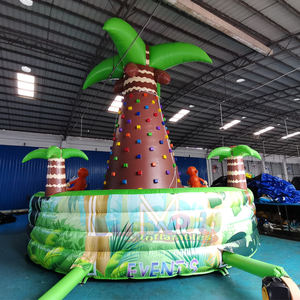 Muro de escalada inflable comercial de PVC con temática de la selva y juegos deportivos de desafío para carnavales al aire libre. - Product Image 4