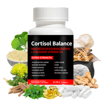 Capsules de soutien à l'équilibre du cortisol certifiées GMP avec Ashwagandha, Magnésium et L-Théanine pour le bien-être quotidien – OEM ODM