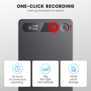 Perekam suara cerdas AI, GPT-4o 112 bahasa transkripsi Real-Time 64GB 23H kartu perekam ringkasan pintar baterai - Product Image 2