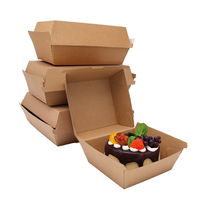100% Mini carton jetable compostable Kraft écologique emballé pour hamburgers croustilles aliments pour bébés à usage industriel