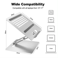 Roc penyangga Notebook Aluminium, dudukan lipat nyaman dapat disesuaikan untuk penggunaan Notebook & Tablet PC