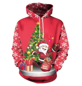 Spring and Autumn Christmas Sweater Unisex Ugly 3D Printed Funny Graphic Pullover Sweatshirts Hoodie for Party