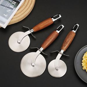 Cuchillo para Pastel Plegable de Acero Inoxidable con Mango de Madera, Espátula, Cortador de Pizza Giratorio de Una Sola Rueda, Caja de Cocina - Product Image 2