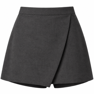 Custom <b>Womens</b> Asymmetric Wrap Skort Mini Skirt Shorts A Line Overlap Front Solid Color Casual Tailored <b>Skorts</b> Wholesale OEM ODM - Product Image 1