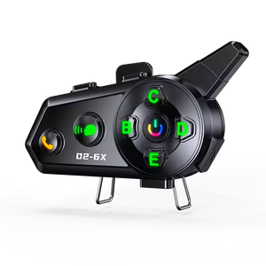 D2 6x nhiều người xe máy không dây <span class=keywords><strong>Interphone</strong></span> âm thanh trộn Mũ bảo hiểm màu xanh răng intercom Tai nghe 6 tay đua - Product Image 1