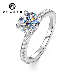 Bague de fiançailles classique en moissanite 8 mm 2,0 ct pour femme avec certification GRA - Product Image 1