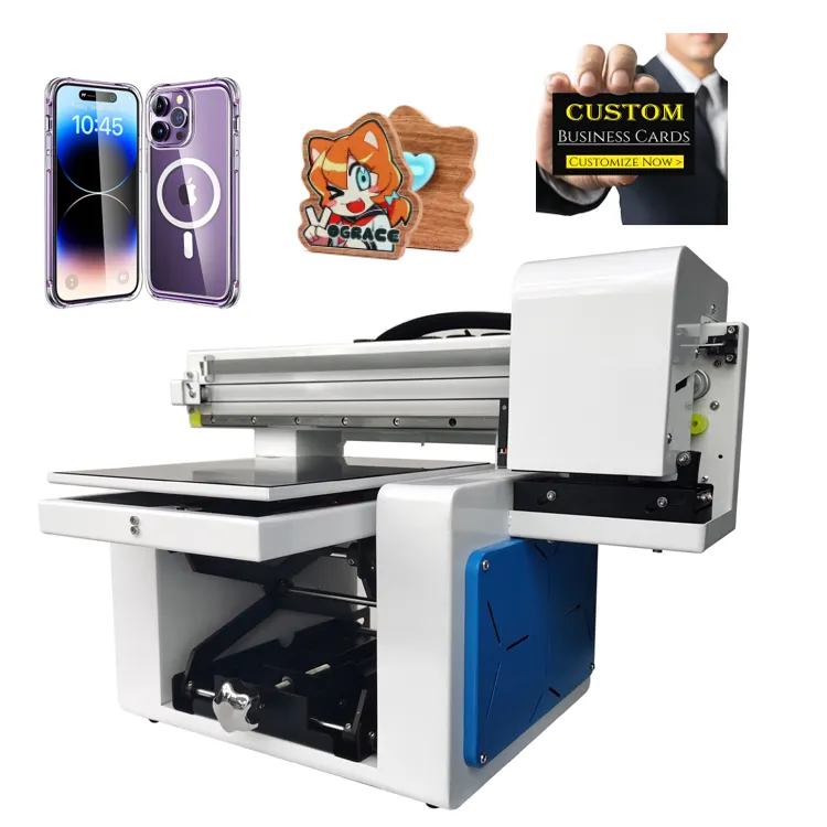 Small Desktop Flat Bed Digital Printing Machine Mini A4 Uv Flatbed Inkjet Printer Price For Mobile Phone Case Acrylic