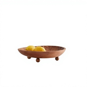 Présentoir à fruits en bois d'acacia, bol écologique poli, pour service alimentaire sur comptoir, décoration vintage pour la maison et les fêtes BS-0077 BS - Product Image 6