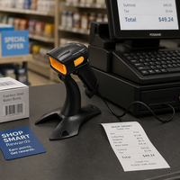Lecteur de codes QR 2D portable, scanner de codes-barres filaire, lecteur de codes-barres 2D pour supermarchés, magasins de détail, entreprises