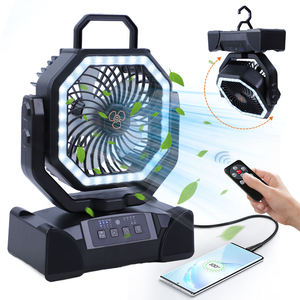 Outdoor Pedestal Fan Rechargeable Portable Standing Floor Fan High Velocity Oscillating Cordless Camping Fan with LED <b>Light</b> Remo - Product Image 1