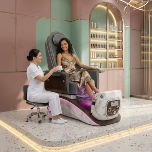 Sillón de Pedicura de Lujo para Salón con Luz LED, Silla de Masaje para Pedicura Diseñada para Salones de Uñas, Silla de Pedicura Surfing - Product Image 2
