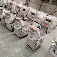 Nueva Máquina Cortadora de Verduras y Frutas de Doble Cabezal de Acero Inoxidable con Motor, Procesador de Cebollas y Patatas, Tamaño de Corte Ajustable