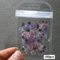 100 unids/bolsa mixta mariposa Nail Art Charms Sparkle mariposa resina diseños manicura joyería Aurora elfo mariposa uñas suministros