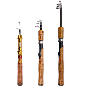 Caña de pescar de carbono con junta corta, asiento de rueda de Metal, mango de <span class=keywords><strong>madera</strong></span>, camarón, hielo - Product Image 5