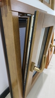 Fenêtre en bois à double vitrage avec revêtement en aluminium, à battants, pour maison, avec grille décorative - Offre Spéciale