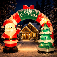 Arche gonflable de Noël ultra-résistante, imperméable et coupe-vent, décoration festive avec Père Noël et sapin de Noël