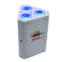 Projecteur de scène LED 3x18W RGBWA UV 6-en-1 DMX512 pour KTV, mariage, discothèque, bar, personnalisable en fer, avec batterie et télécommande sans fil